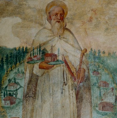 (Detail) St. Romuald, Founder of the Carthusian Monastery in Camaldoli by Italian School